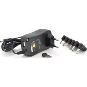 Блок живлення мережевий Voltronic 30W Universal, Output 3V-12V, 2.35*0.75/ 3.0*1.1/3.5*1.35/4.0*1.7 /5.5*2.1/5.5*2.5 (13056 / YT-UPS30W)
