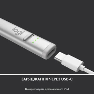 Стилус Logitech Crayon USB-C Silver (914-000074)