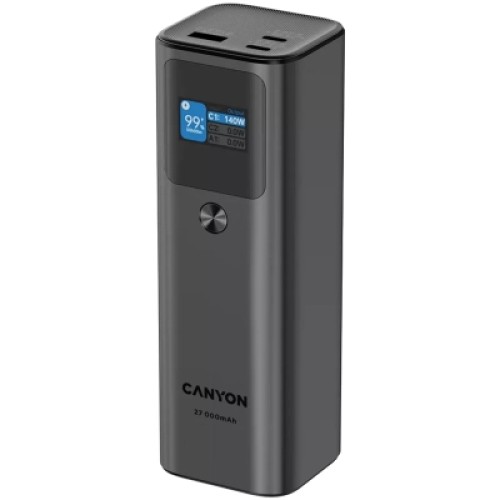 Батарея универсальная Canyon PB-2010 27000mAh PD/3.1/140Wh, in/out2xUSB-C PD/140W, outUSB-A/22.5W (CNE-CPB2010DG)