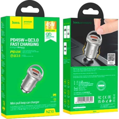 Зарядное устройство HOCO NZ10 Handy USB-A/Type-C Silver (6942007601825)
