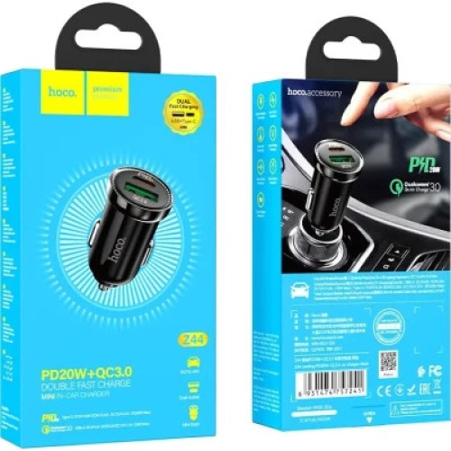 Зарядное устройство HOCO Z44 USB-A/Type-C Black (6931474757241)