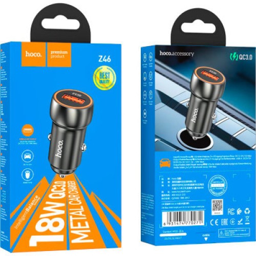 Зарядное устройство HOCO Z46 USB Metal Gray (6931474770271)