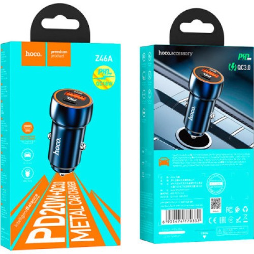 Зарядное устройство HOCO Z46A USB-A/Type-C Sapphire Blue (6931474770349)