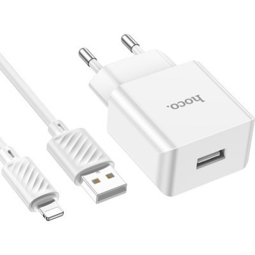 Зарядное устройство HOCO C106A charger set(iP) White (6931474783899)