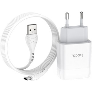 Зарядное устройство HOCO C72A Glorious single port charger set(Type-C) White (6931474713018)