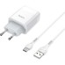 Зарядное устройство HOCO C73A Glorious dual port charger set(Type-C) White (6931474713070)