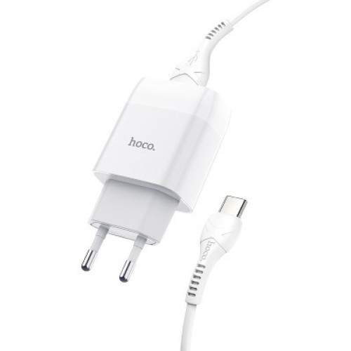 Зарядное устройство HOCO C73A Glorious dual port charger set(Type-C) White (6931474713070)