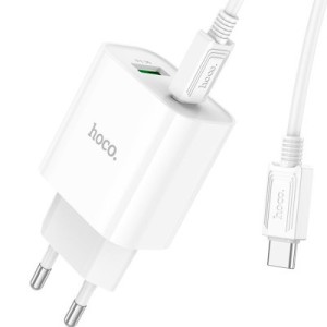 Зарядное устройство HOCO C80A Plus Rapido PD20W+QC3.0 charger set(C to C) White (6931474779908)