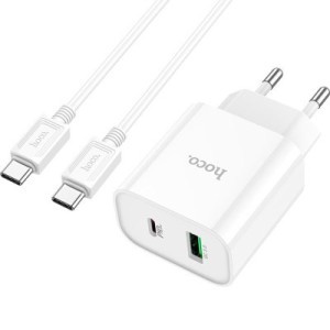 Зарядное устройство HOCO C80A Plus Rapido PD20W+QC3.0 charger set(C to C) White (6931474779908)