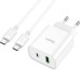 Зарядное устройство HOCO C80A Plus Rapido PD20W+QC3.0 charger set(C to C) White (6931474779908)