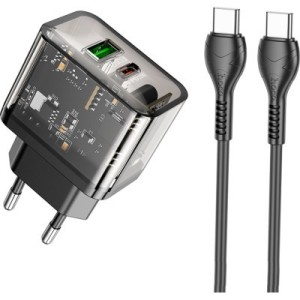 Зарядний пристрій HOCO N34 Dazzling dual-port Black (6931474799180)