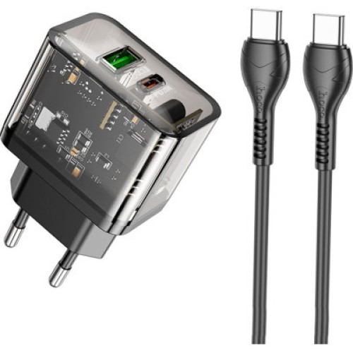 Зарядное устройство HOCO N34 Dazzling dual-port Black (6931474799180)