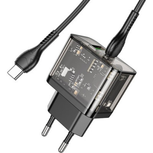 Зарядное устройство HOCO N34 Dazzling dual-port Black (6931474799180)