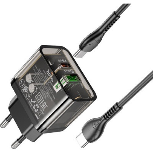Зарядное устройство HOCO N34 Dazzling dual-port Black (6931474799180)