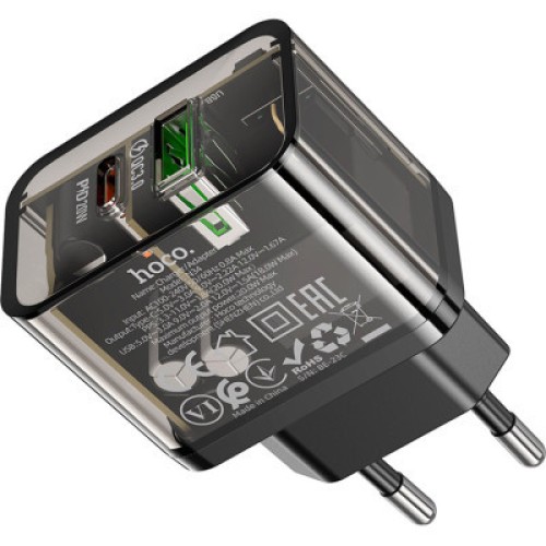 Зарядное устройство HOCO N34 Dazzling dual-port Black (6931474799166)