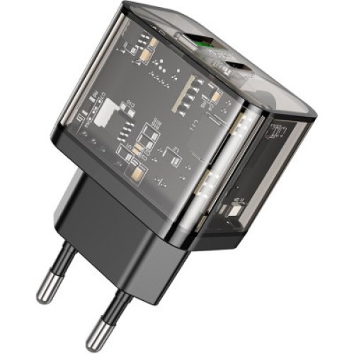 Зарядное устройство HOCO N34 Dazzling dual-port Black (6931474799166)