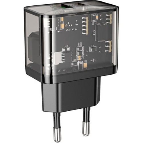 Зарядное устройство HOCO N34 Dazzling dual-port Black (6931474799166)