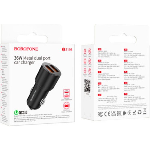 Зарядное устройство BOROFONE BZ19 2 x USB Black (BZ19B)