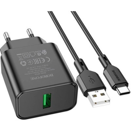 Зарядное устройство BOROFONE BA72A charger set (Type-C) Black (BA72ACB)