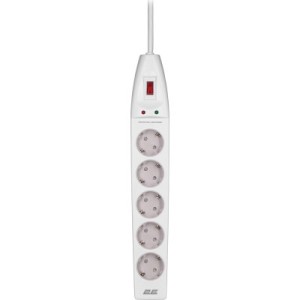Мережевий фільтр живлення 2E 5XSchuko, 3G*1.5мм, 2м, white (2E-SP515M2WH)