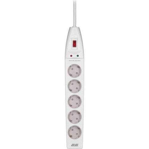 Сетевой фильтр питания 2E 5XSchuko, 3G*1.5мм, 2м, white (2E-SP515M2WH)