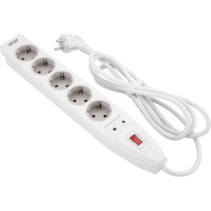 Мережевий фільтр живлення 2E 5XSchuko, 3G*1.5мм, 2м, white (2E-SP515M2WH)
