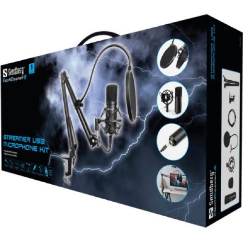 Микрофон Sandberg Ігровий стрім мікрофон Sandberg Streamer Kit USB, кабель 2,5м. (126-07)