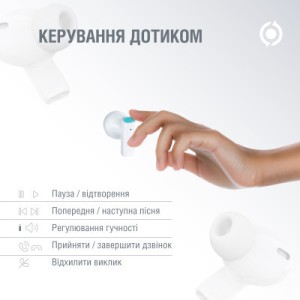 Наушники Piko TWS-HalfMoon White (1283126583391)