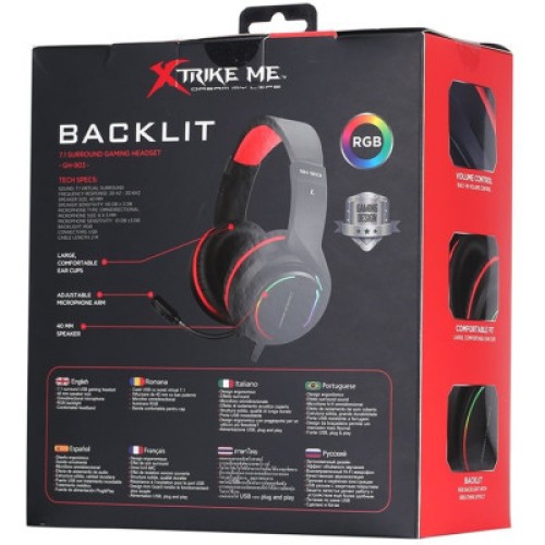 Наушники Xtrike ME GH-903 RGB-LED Black (GH-903)
