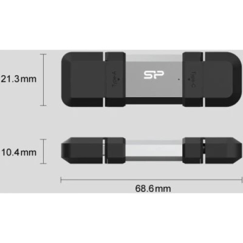 USB флеш накопитель Silicon Power USB 256G SILICON POWER usb3.2+TypeC Mobile C51 (SP256GBUC3C51V1S)