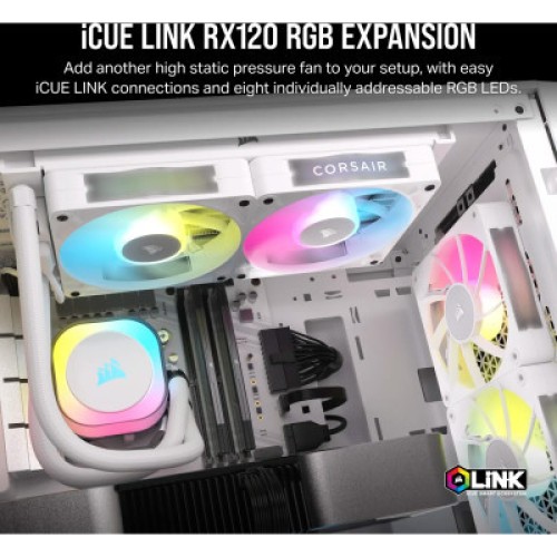 Кулер для корпуса Corsair iCUE Link RX120 RGB PWM White (CO-9051021-WW)