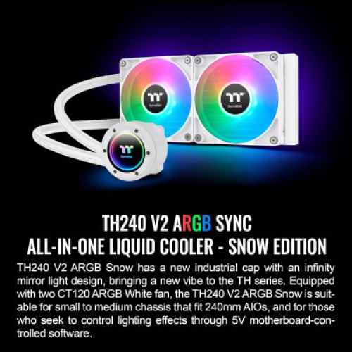 Система жидкостного охлаждения ThermalTake TH240 V2 ARGB Sync Snow Edition (CL-W364-PL12SW-A)