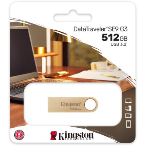 USB флеш накопитель Kingston 512GB DataTraveler SE9 G3 Gold USB 3.2 (DTSE9G3/512GB)