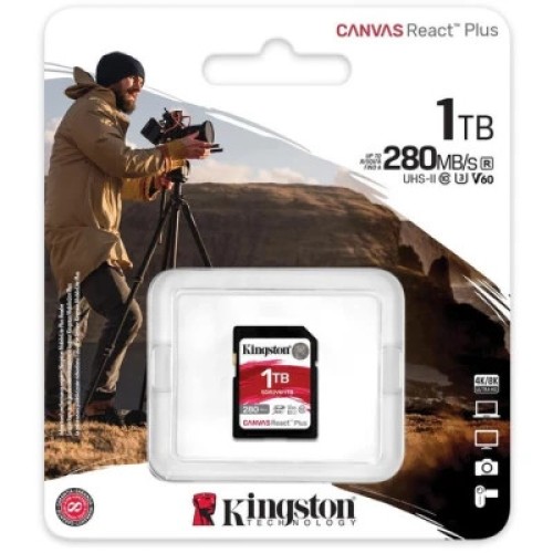 Карта памяти Kingston 1TB SDXC class 10 UHS-II U3 Canvas React Plus (SDR2V6/1TB)