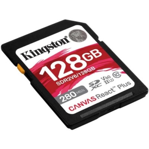 Карта памяти Kingston 128GB SDXC class 10 UHS-II U3 Canvas React Plus (SDR2V6/128GB)