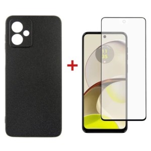 Чехол для мобильного телефона Dengos Kit for Motorola G14 case + glass (Black) (DG-KM-48)