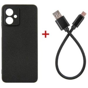 Чехол для мобильного телефона Dengos Kit for Motorola G54 case + cable DENGOS (Black) (DG-CC-01)