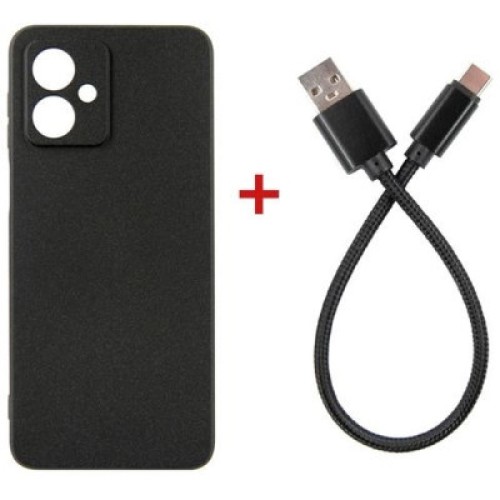 Чехол для мобильного телефона Dengos Kit for Motorola G54 case + cable DENGOS (Black) (DG-CC-01)