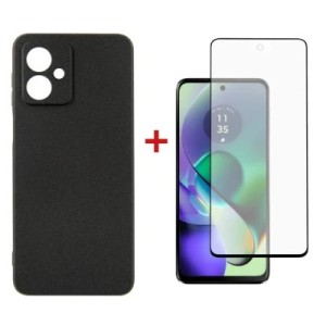 Чехол для мобильного телефона Dengos Kit for Motorola G54 case + glass (Black) (DG-KM-50)