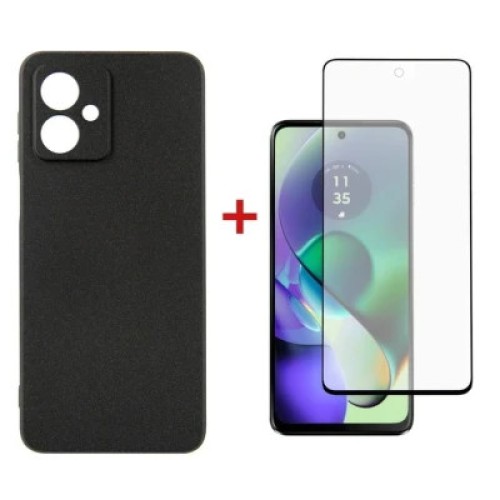 Чехол для мобильного телефона Dengos Kit for Motorola G54 case + glass (Black) (DG-KM-50)