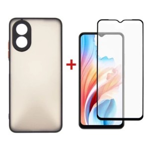 Чехол для мобильного телефона Dengos Kit for OPPO A38 case + glass (Black) (DG-KM-05)
