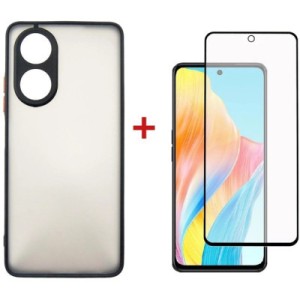 Чехол для мобильного телефона Dengos Kit for OPPO A58 4G case + glass (Black) (DG-KM-36)