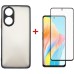 Чехол для мобильного телефона Dengos Kit for OPPO A58 4G case + glass (Black) (DG-KM-36)