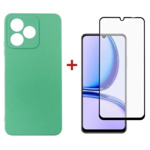 Чехол для мобильного телефона Dengos Kit for Realme C51 case + glass (Mint) (DG-KM-61)