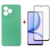 Чехол для мобильного телефона Dengos Kit for Realme C51 case + glass (Mint) (DG-KM-61)