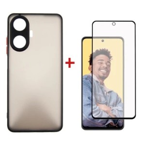 Чехол для мобильного телефона Dengos Kit for Realme C55 case + glass (Black) (DG-KM-34)