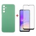 Чехол для мобильного телефона Dengos Kit for Samsung Galaxy A05s (A057) case + glass (Mint) (DG-KM-10)