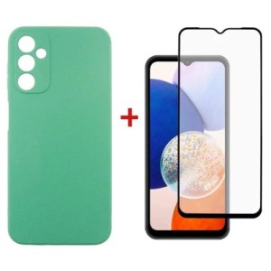 Чехол для мобильного телефона Dengos Kit for Samsung Galaxy A14 5G case + glass (Mint) (DG-KM-14)