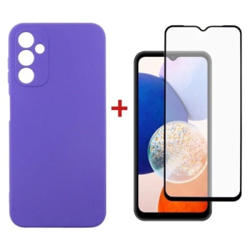 Чехол для мобильного телефона Dengos Kit for Samsung Galaxy A14 5G case + glass (Purple) (DG-KM-13)