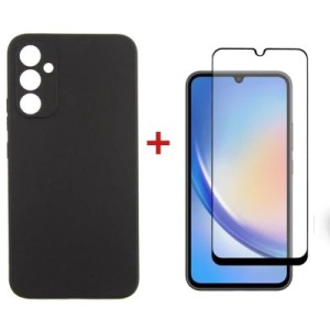 Чехол для мобильного телефона Dengos Kit for Samsung Galaxy A34 5G case + glass (Black) (DG-KM-41)